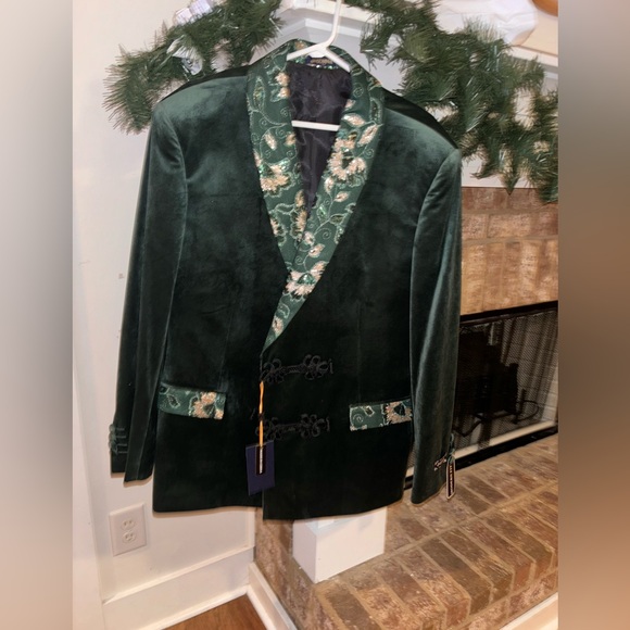 Insomnia men’s green velvet jacket size xlarge New! - Picture 1 of 7
